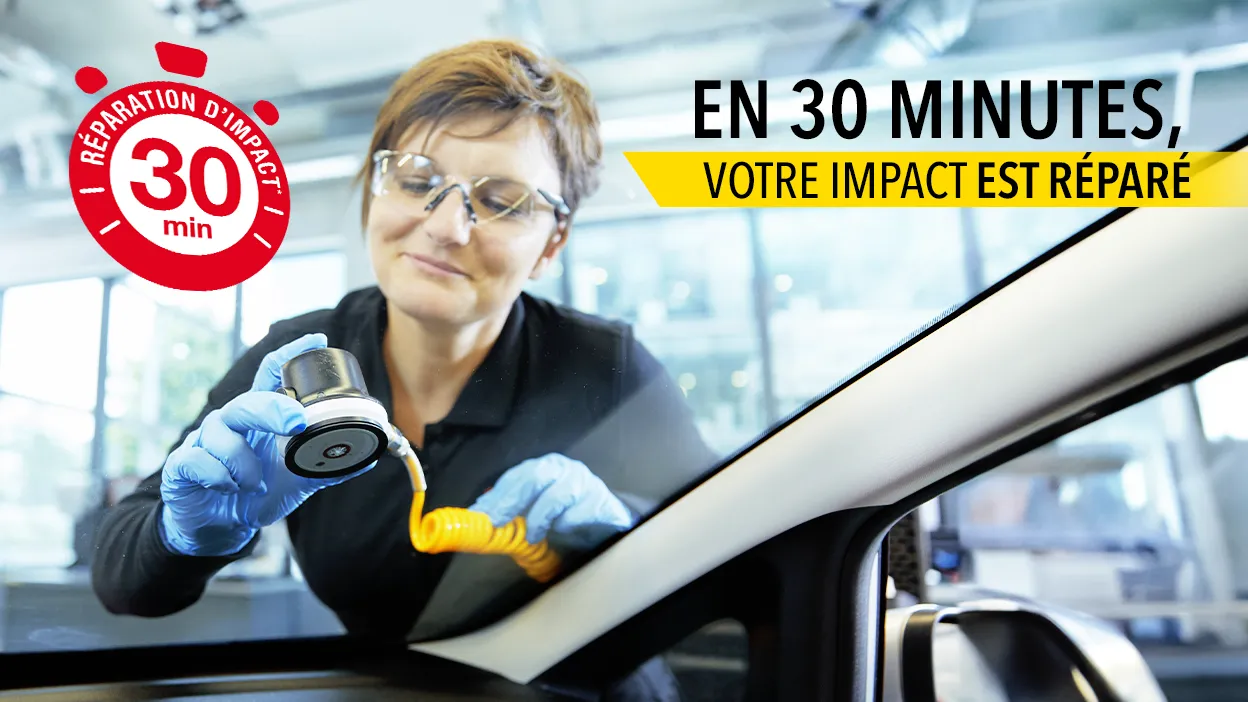 technicienne-qui-repare-un-impact-pare-brise-en-30-minutes